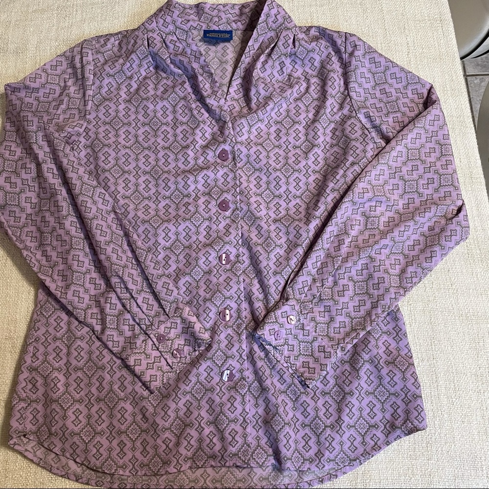 Pendleton Tribal Print Button Blouse - image 8